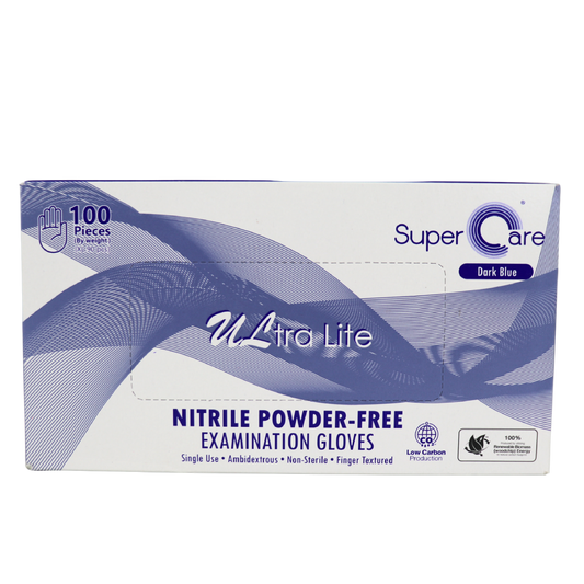 Super Care Nitrile Powder Free Ultra Lite Gloves Dark Blue